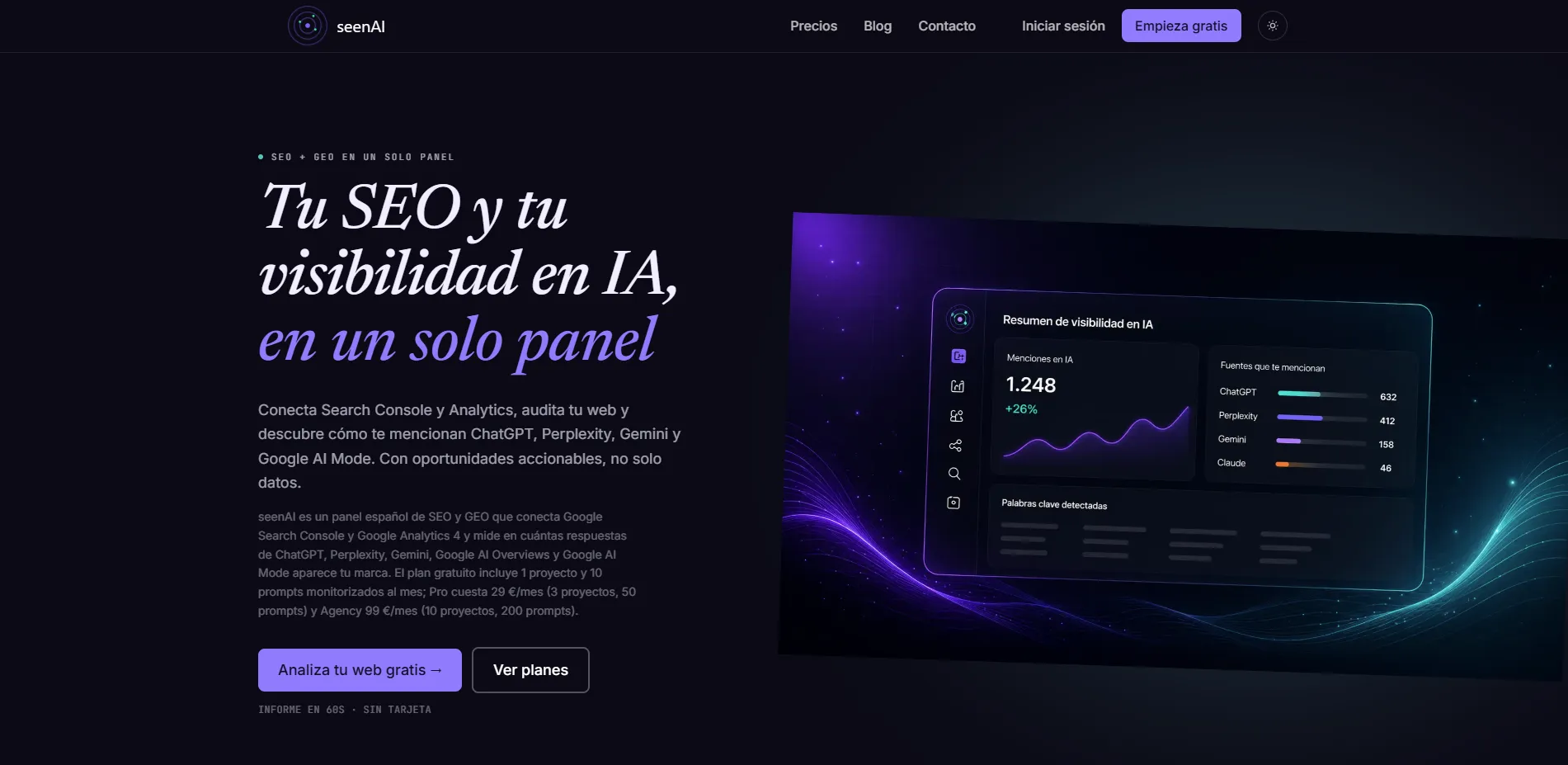 iqvmedia - seenAI — SEO + GEO Dashboard - Vista principal